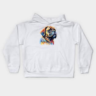 Pug Dog Pet World Animal Lover Furry Friend Abstract Kids Hoodie